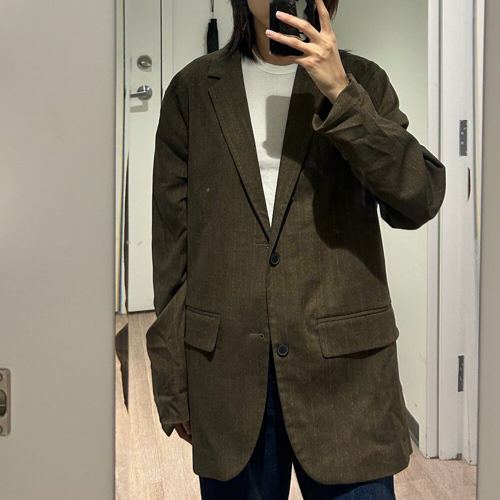 ASOS design brown/khaki striped blazer